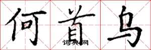 丁谦何首乌楷书怎么写