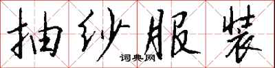 钱沛云抽纱服装行书怎么写