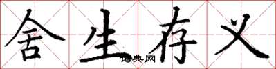 丁谦舍生存义楷书怎么写