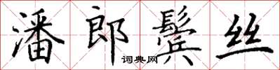 丁谦潘郎鬓丝楷书怎么写