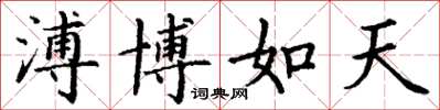丁谦溥博如天楷书怎么写