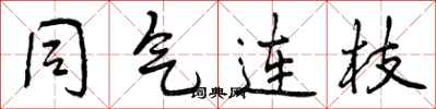 曾庆福同气连枝行书怎么写