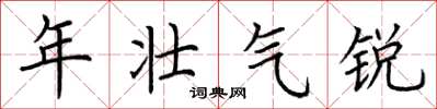 荆霄鹏年壮气锐楷书怎么写