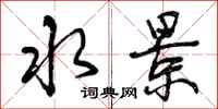 曾庆福水景行书怎么写