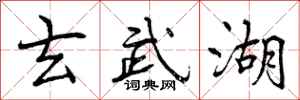 曾庆福玄武湖行书怎么写