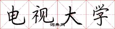 荆霄鹏电视大学楷书怎么写