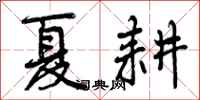 曾庆福夏耕行书怎么写