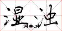 曾庆福湿浊行书怎么写
