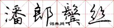 曾庆福潘郎鬓丝行书怎么写