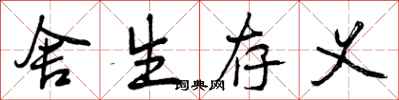 曾庆福舍生存义行书怎么写