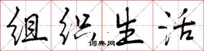曾庆福组织生活行书怎么写