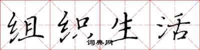 黄华生组织生活楷书怎么写