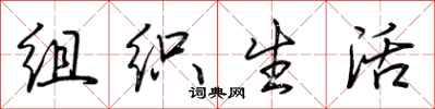 荆霄鹏组织生活行书怎么写