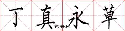 何伯昌丁真永草楷书怎么写