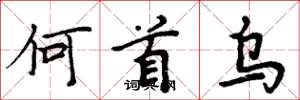 周炳元何首乌楷书怎么写