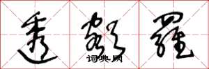 王冬龄透额罗草书怎么写