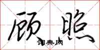荆霄鹏顾照行书怎么写