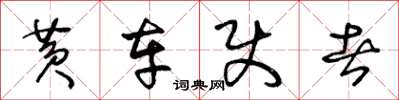 王冬龄黄车使者草书怎么写