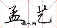 田英章孟艺行书怎么写