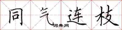 田英章同气连枝楷书怎么写