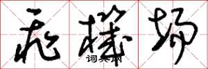 刘少英飞机场草书怎么写