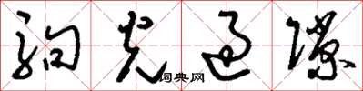 刘少英驹光过隙草书怎么写