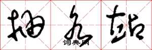 刘少英抽水站草书怎么写