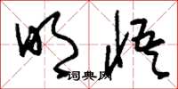 刘少英明悟草书怎么写