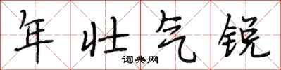 段相林年壮气锐行书怎么写