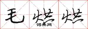 段相林毛烘烘行书怎么写
