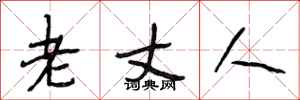 段相林老丈人行书怎么写