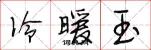 段相林冷暖玉行书怎么写