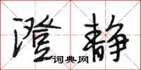 段相林澄静行书怎么写