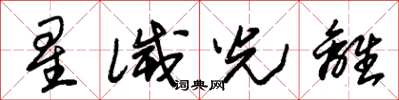 朱锡荣星灭光离草书怎么写