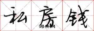 段相林私房钱行书怎么写