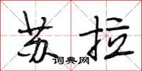 段相林苏拉行书怎么写