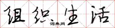 段相林组织生活行书怎么写