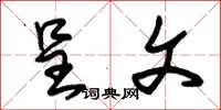 朱锡荣呈文草书怎么写