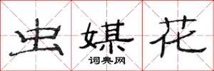 范连陞虫媒花隶书怎么写
