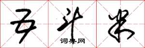 朱锡荣五斗米草书怎么写