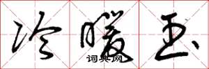 曾庆福冷暖玉草书怎么写