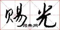 钱沛云赐光行书怎么写