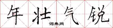 侯登峰年壮气锐楷书怎么写