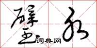 曾庆福璧水草书怎么写