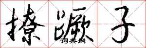 钱沛云撩蹶子行书怎么写