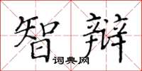 黄华生智辩楷书怎么写
