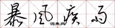 梁锦英暴风疾雨草书怎么写