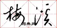 梁锦英梅溪草书怎么写