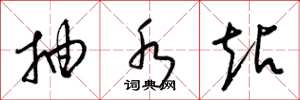 梁锦英抽水站草书怎么写