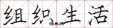 骆恒光组织生活楷书怎么写